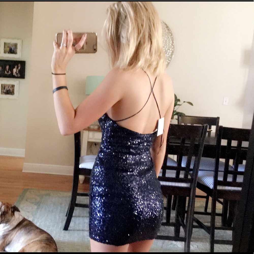Sparkly navy blue dress